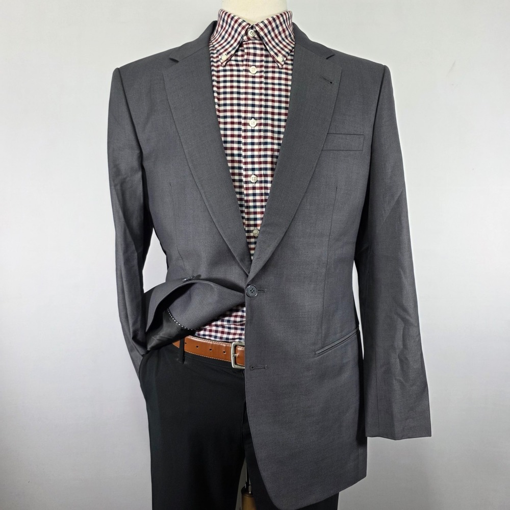 Bespoke Men's Sport Coat Blazer Two Button Gray Custom made size about 42L SLIM‎